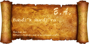 Babák Auróra névjegykártya